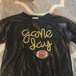Black Game Day Shirt with Yellow Embroidery